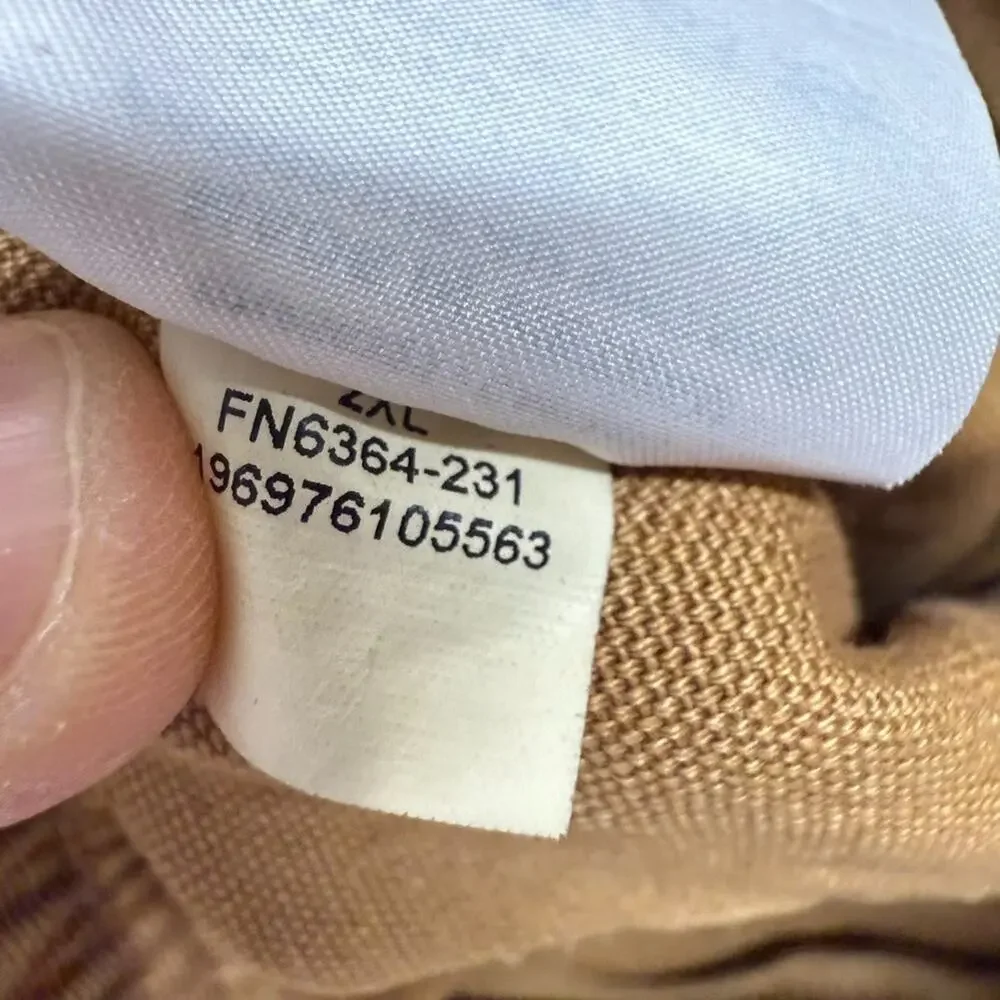 Jordan Pants Men's 2XL Brown Canvas Cargo Washed Chicago Elastic Waist Faded
